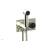 Phylrich 230-67/015 Basic II 3 1/2" Two Hole Wall Mount Bidet Spray Faucet with Marble Handle in Satin Nickel