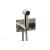 Phylrich 230-67/014 Basic II 3 1/2" Two Hole Wall Mount Bidet Spray Faucet with Marble Handle in Polished Nickel