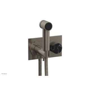 Phylrich 230-67/15A Basic II 3 1/2" Two Hole Wall Mount Bidet Spray Faucet with Marble Handle in Pewter