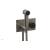 Phylrich 230-67/15A Basic II 3 1/2" Two Hole Wall Mount Bidet Spray Faucet with Marble Handle in Pewter