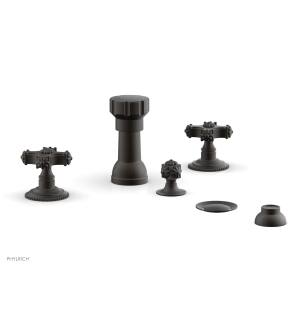 Phylrich 162-60/10B Marvelle Four Hole Deck Mounted Vertical Spray Bidet Faucet Set in Distressed Bronze/Oil Rubbed Bronze