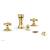 Phylrich 162-60/24B Marvelle Four Hole Deck Mounted Vertical Spray Bidet Faucet Set in Burnished Gold