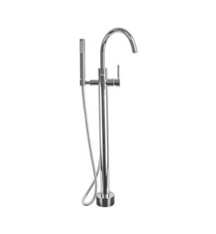 Phylrich 230-45/026 Basic II 9 1/2" Single Lever Handle Floor Mounted Tub Filler with Handshower in Chrome