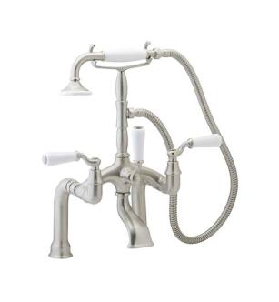 Phylrich K2393D/026 Old Tyme 10 1/8" Double Lever Handle Deck Mounted Exposed Tub Filler with Handshower in Chrome