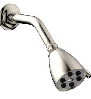 Phylrich K803 2 1/2" Wall Mount Single-Function Round Smooth Showerhead with 8" Shower Arm