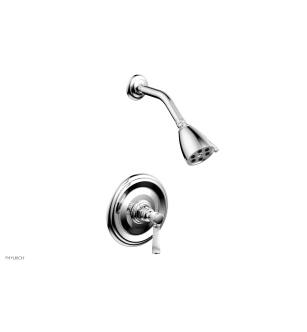 Phylrich 500-23/026X030 Hex Traditional Marble Lever Handle Pressure Balance Shower Set in Chrome