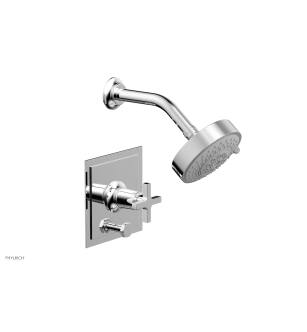 Phylrich 4-153/026 Hex Modern Cross Handle Pressure Balance Shower and Diverter Set in Chrome