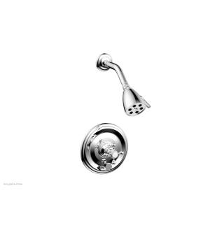 Phylrich 4-151/026 Hex Traditional Cross Handle Pressure Balance Shower and Diverter Set in Chrome