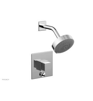 Phylrich 4-148/026 Stria Cube Handle Pressure Balance Shower and Diverter Set in Chrome