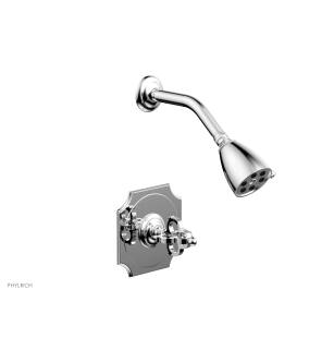 Phylrich 163-21/026 Couronne Cross Handle Pressure Balance Shower Set in Chrome