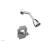 Phylrich 163-21/026 Couronne Cross Handle Pressure Balance Shower Set in Chrome