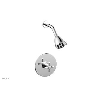 Phylrich DPB3134/026 Basic Tubular Cross Handle Pressure Balance Shower Set in Chrome