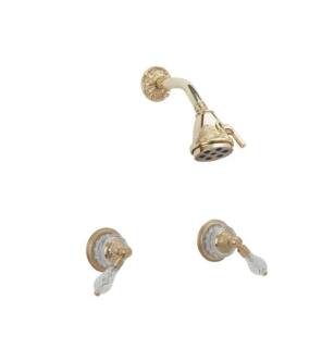 Phylrich K3183 Swan Two Cut Crystal Handle Shower Set