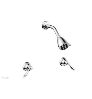 Phylrich D3100/026 Revere & Savannah Two Straight Handle Shower Set in Chrome