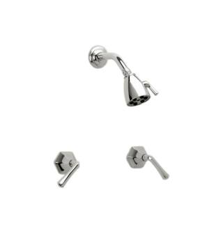 Phylrich K3171 Lee Verre & La Crosse Cross Handle Shower Set in Chrome