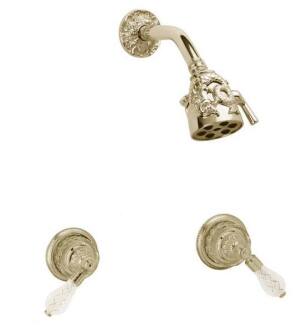 Phylrich K3184 Dolphin Two Cut Crystal Handle Shower Set