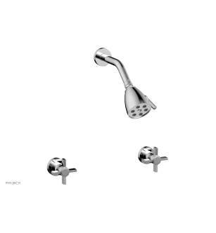 Phylrich D3137/026 Basic Two Blade Cross Handle Shower Set in Chrome