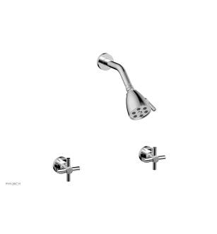 Phylrich D3134/026 Basic Two Tubular Cross Handle Shower Set in Chrome