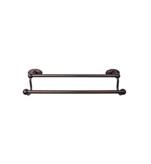 Top Knobs ED9ORBC Edwardian Bath 26 1/2" Wall Mount Oval Backplate Double Towel Bar in Oil Rubbed Bronze
