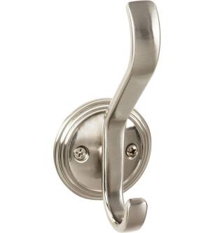 Top Knobs TK1062BSN Reeded 2 1/4" Wall Mount Robe Hook in Brushed Satin Nickel