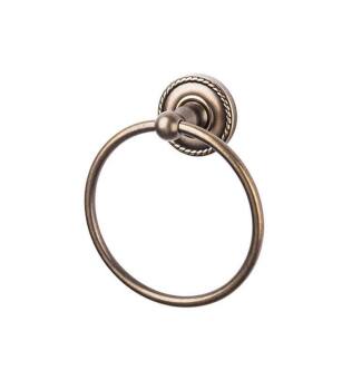 Top Knobs ED5GBZF Edwardian Bath 7" Wall Mount Rope Backplate Towel Ring in German Bronze