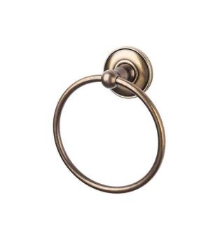 Top Knobs ED5GBZD Edwardian Bath 7" Wall Mount Plain Backplate Towel Ring in German Bronze