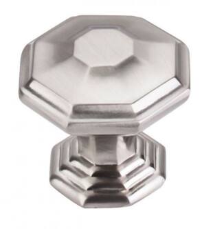 Top Knobs TK348BSN Chareau 1 1/2" Zinc Alloy Geometric Shaped Chalet Cabinet Knob in Brushed Satin Nickel