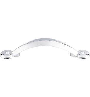 Top Knobs M1727 Dakota 3" Center to Center Zinc Alloy Angle Cabinet Pull in Polished Chrome