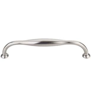 Top Knobs TK382BSN Chareau 6 3/8" Center to Center Zinc Alloy Shrewsbury D-Shaped Cabinet Pull in Brushed Satin Nickel