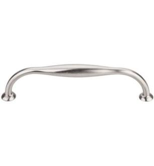 Top Knobs TK384BSN Chareau 5 1/8" Center to Center Zinc Alloy Shrewsbury D-Shaped Cabinet Pull in Brushed Satin Nickel