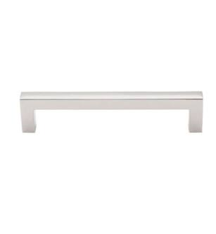 Top Knobs M1284 Asbury 5 1/8" Center to Center Zinc Alloy Square Bar Cabinet Pull in Polished Nickel