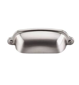 Top Knobs M1300 Asbury 2 5/8" Center to Center Zinc Alloy Cup Cabinet Pull in Brushed Satin Nickel
