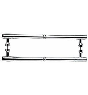 Top Knobs M721-12 Appliance Nouveau 12" Center to Center Brass Bamboo Bar Cabinet Pull in Polished Chrome
