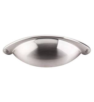 Top Knobs M400 Asbury 2 1/2" Center to Center Zinc Alloy Cup Cabinet Pull in Brushed Satin Nickel
