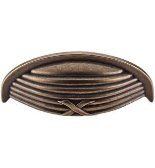 Top Knobs M939 Edwardian 3" Center to Center Zinc Alloy Ribbon & Reed Cup Cabinet Pull in German Bronze