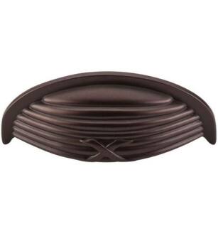 Top Knobs M940 Edwardian 3" Center to Center Zinc Alloy Ribbon & Reed Cup Cabinet Pull in Oil Rubbed Bronze