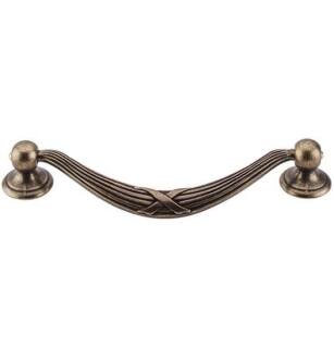 Top Knobs M933 Edwardian 5 1/8" Center to Center Zinc Alloy Ribbon & Reed Drop Cabinet Pull in German Bronze