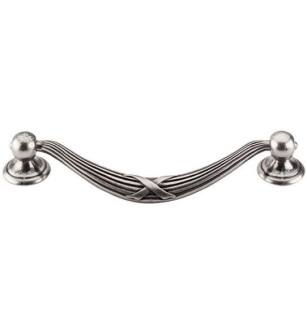Top Knobs M932 Edwardian 5 1/8" Center to Center Zinc Alloy Ribbon & Reed Drop Cabinet Pull in Pewter Antique