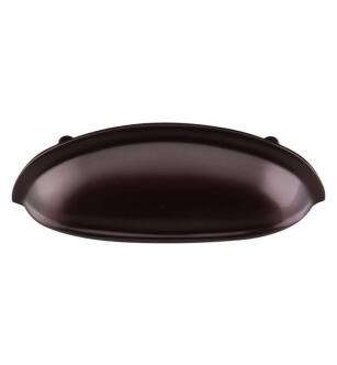 Top Knobs M744 Oil Rubbed 3" Center to Center Brass Cup Cabinet Pull in Oil Rubbed Bronze