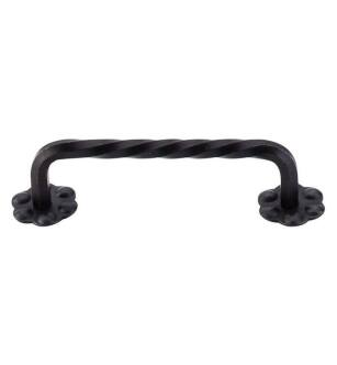 Top Knobs M650 Normandy 4" Center to Center Steel Thin Twist D-Shaped Cabinet Pull with Backplate in Patina Black