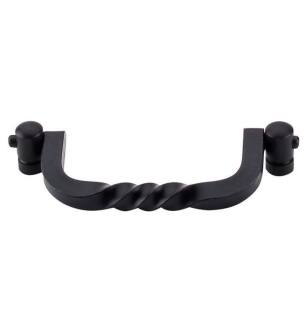Top Knobs M644 Normandy 3 3/4" Center to Center Steel Twist Drop Cabinet Pull in Patina Black