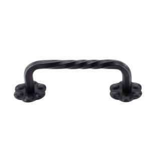 Top Knobs M647 Normandy 3 1/8" Center to Center Steel Thin Twist D-Shaped Cabinet Pull with Backplate in Patina Black