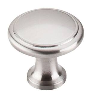 Top Knobs M376 Nouveau 1 1/8" Zinc Mushroom Shaped Ringed Cabinet Knob in Brushed Satin Nickel