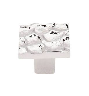 Top Knobs TK301PN Cobblestone 1 3/8" Brass Square Shaped Cabinet Knob in Polished Nickel