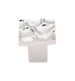 Top Knobs TK300PN Cobblestone 1 1/8" Brass Square Shaped Cabinet Knob in Polished Nickel