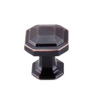 Top Knobs TK286TB Chareau 1 1/8" Zinc Alloy Geometric Shaped Emerald Cabinet Knob in Tuscan Bronze