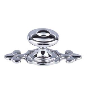 Top Knobs M2134 Britannia 1 1/4" Zinc Alloy Mushroom Shaped Canterbury Cabinet Knob with Backplate in Polished Chrome