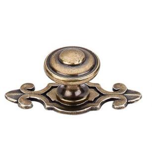 Top Knobs M28 Britannia 1 1/4" Zinc Mushroom Shaped Canterbury Cabinet Knob with Backplate in Dark Antique Zinc