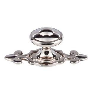 Top Knobs M2136 Britannia 1 1/4" Zinc Alloy Mushroom Shaped Canterbury Cabinet Knob with Backplate in Polished Nickel