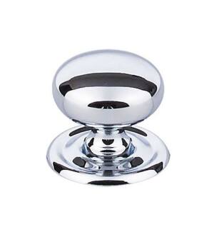 Top Knobs M1890 Britannia 1 1/4" Brass Mushroom Shaped Victoria Cabinet Knob with Backplate in Polished Chrome